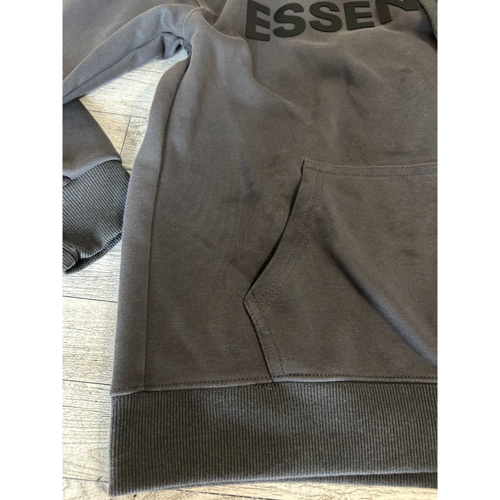 Fear of God Essentials Dark Gray Hoodie Pullover Cotton Logo Long Sleeve SMALL - Picture 5 of 11